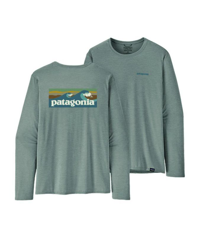 Patagonia M´S L/S Cap Cool Daily Graphic Shirt - W Blaf Boardshort Logo Abalone Blue